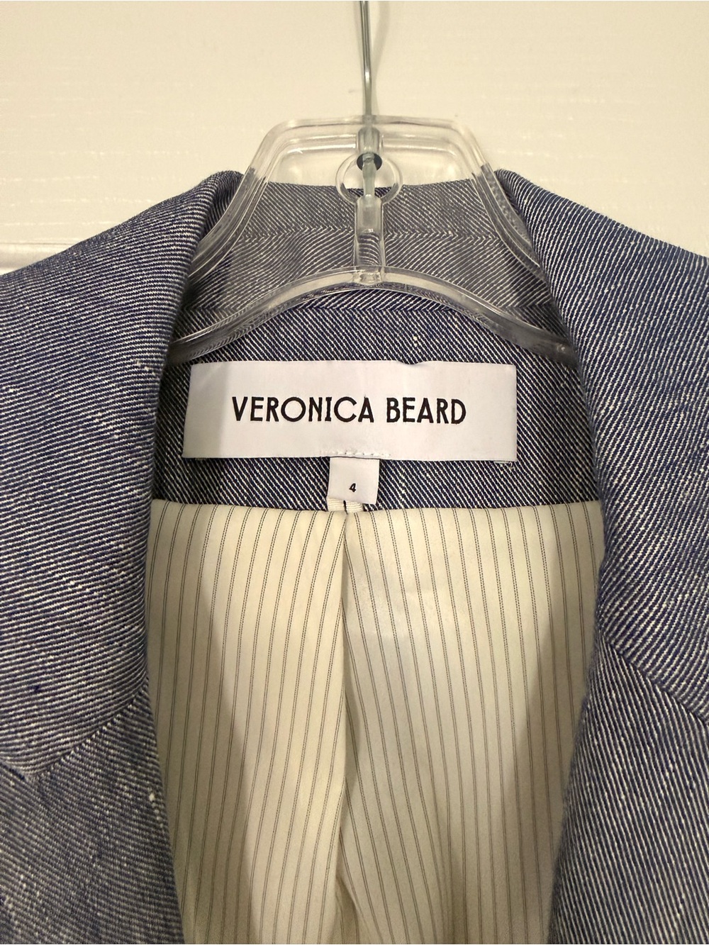 Veronica Beard Heathered Navy Double-Breasted Blazer - Picture 6 of 6